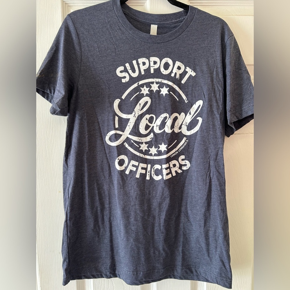 Support Local Officers graphic tee - heather Gray